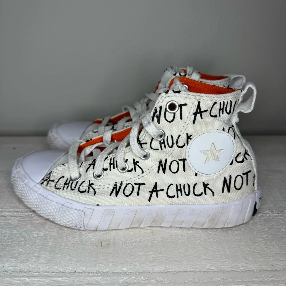 CONVERSE Chuck Taylor Sneakers 70 Hi UNT1TL3D Egret/White/Mandarin Youth Size 1